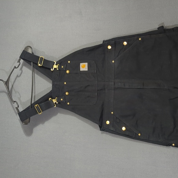 Carhartt Other - Carhartt Bib Overalls Men's 36x36 Black Duck Double Knee R01 BLK Inseam 34.5"